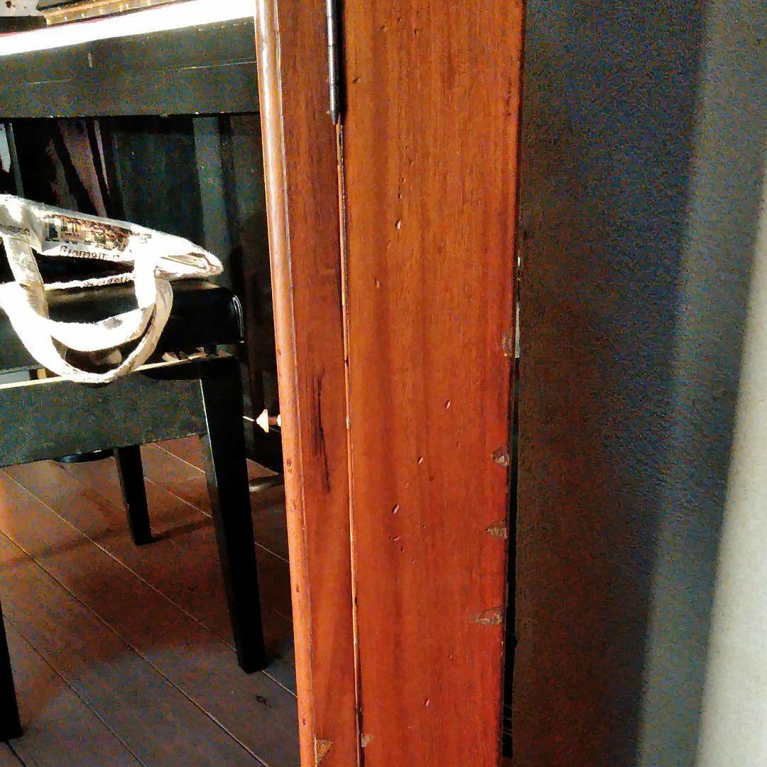 アンティーク　壁付け飾り棚　収納棚　ウォールキャビネット　ミラー付き