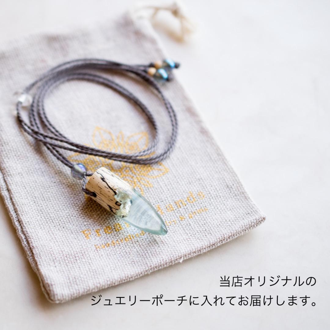 ウッドレジンネックレス Flameハンドメイドネックレス ナチュラルアクセサリー