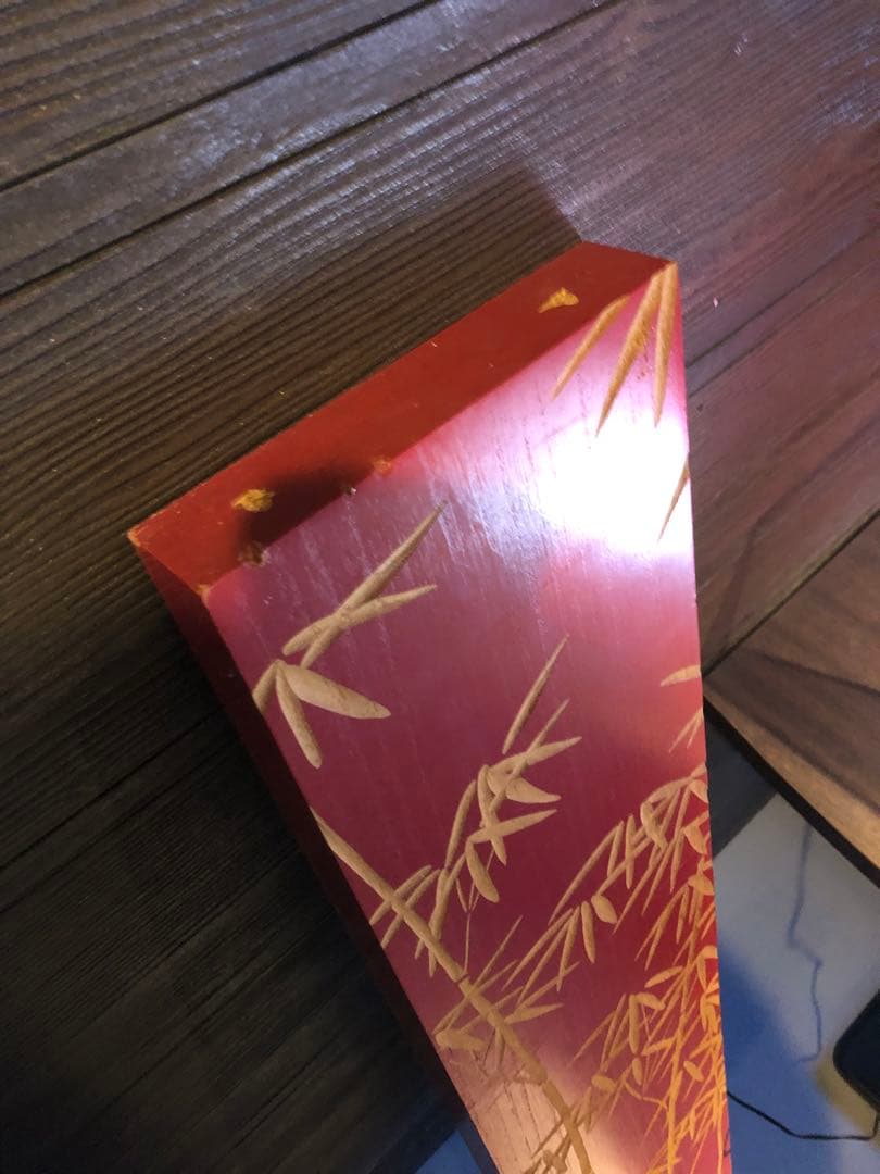 竹デザイン 木製掛軸 3色セット