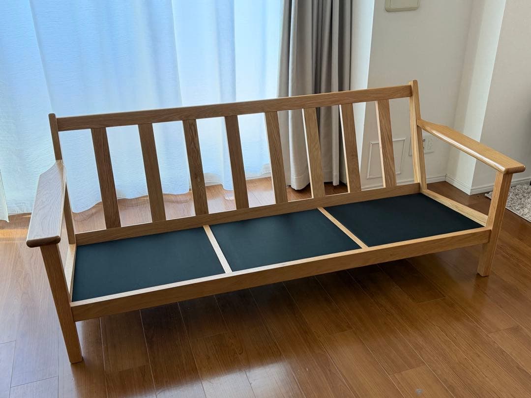 【美品】unicoソファVISKA 3シーター 北欧ナチュラル（オットマン別売）