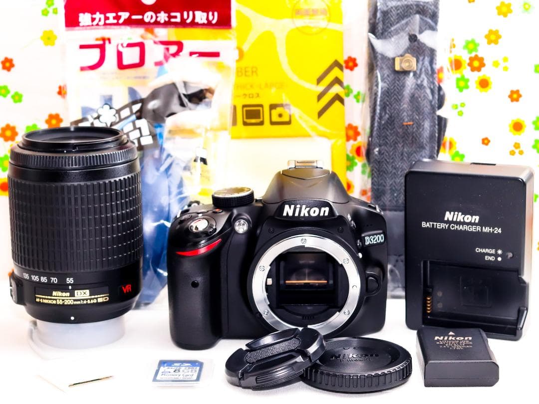 Nikon ニコン D3200☆高画質一眼レフ☆望遠レンズセット☆スマホに転送♪