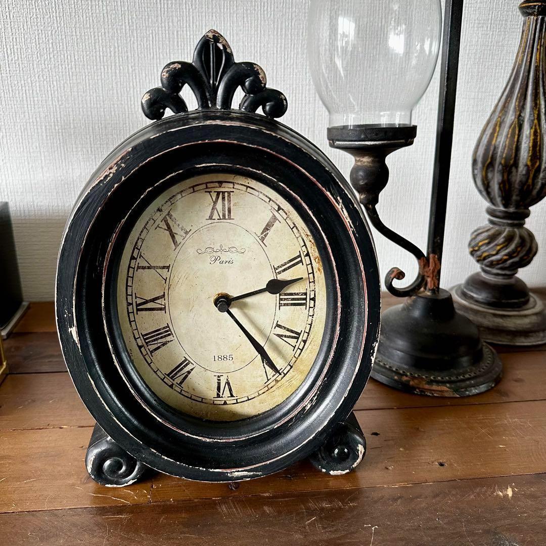 ヴィンテージ風3点セット コンポート ケーキスタンド　置時計 キャンドルスタンド