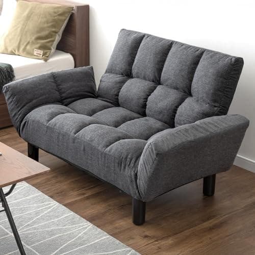 タンスのゲン ソファー 2人掛け リクライニング ひじ掛け ローソファ フロア*