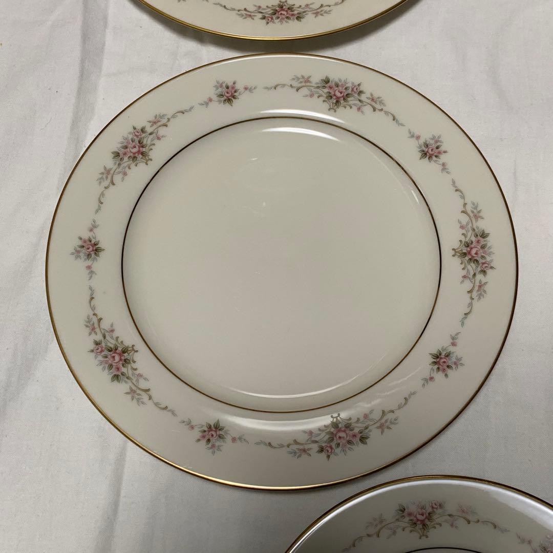 ノリタケ ニットロイヤル アイボリー RC 花柄 皿セット 大小各6枚 計12枚