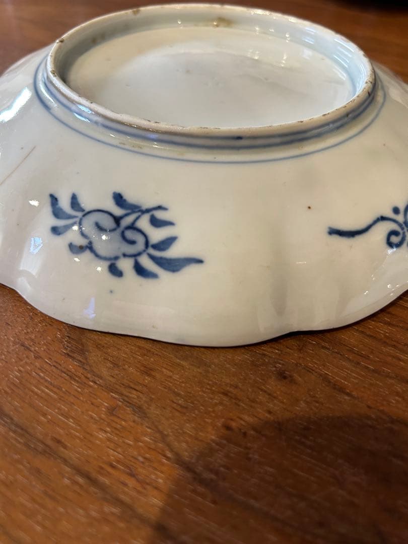 花鳥風月 波型皿 2枚セット　古伊万里