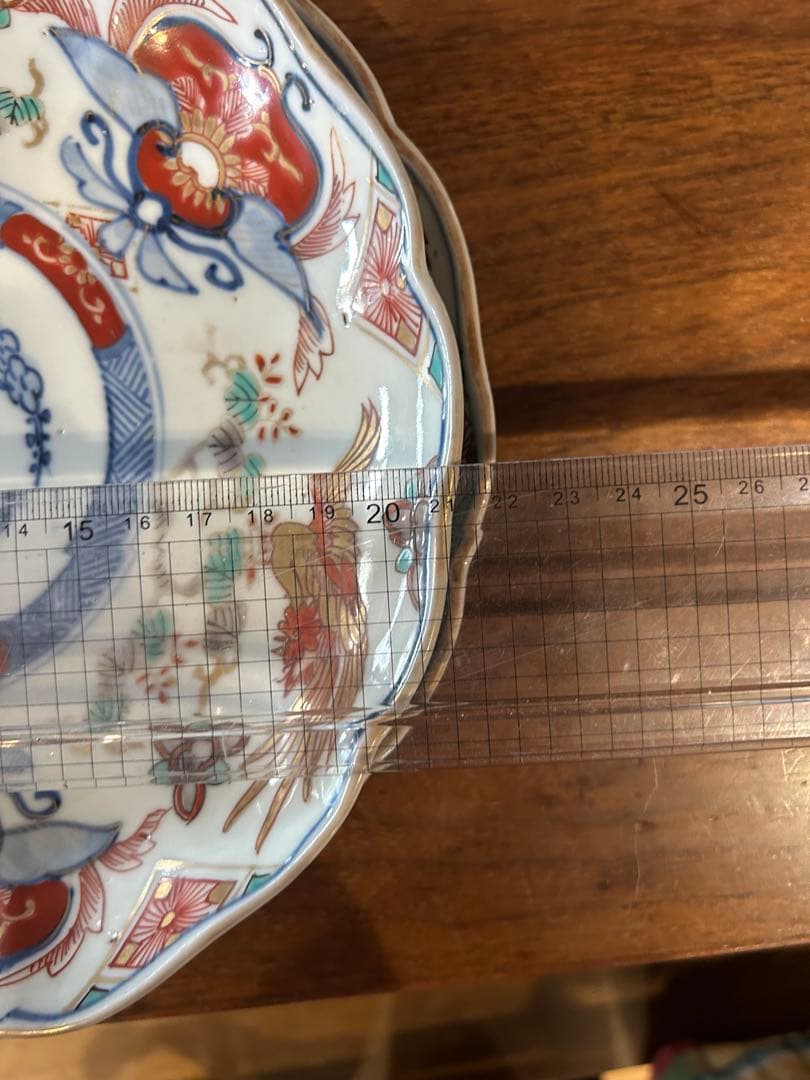 花鳥風月 波型皿 2枚セット　古伊万里