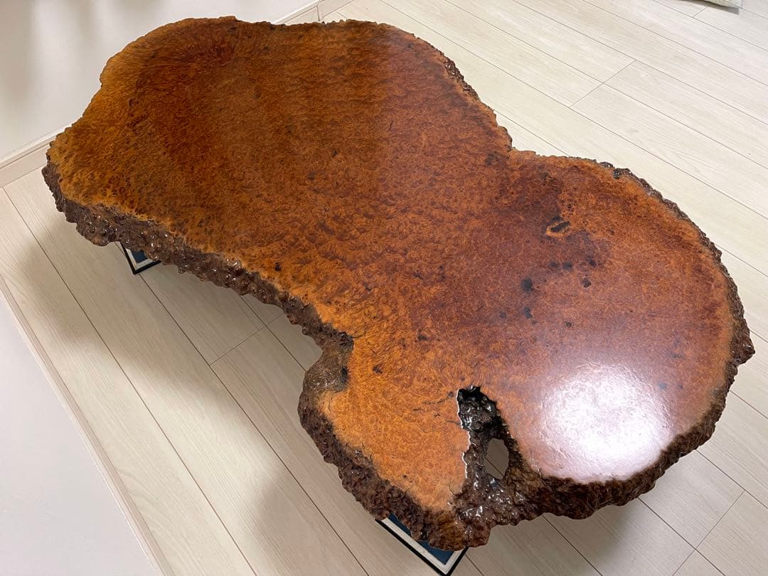 花梨 一枚板 テーブル 座卓 天然木 瘤 瘤杢 アンティーク