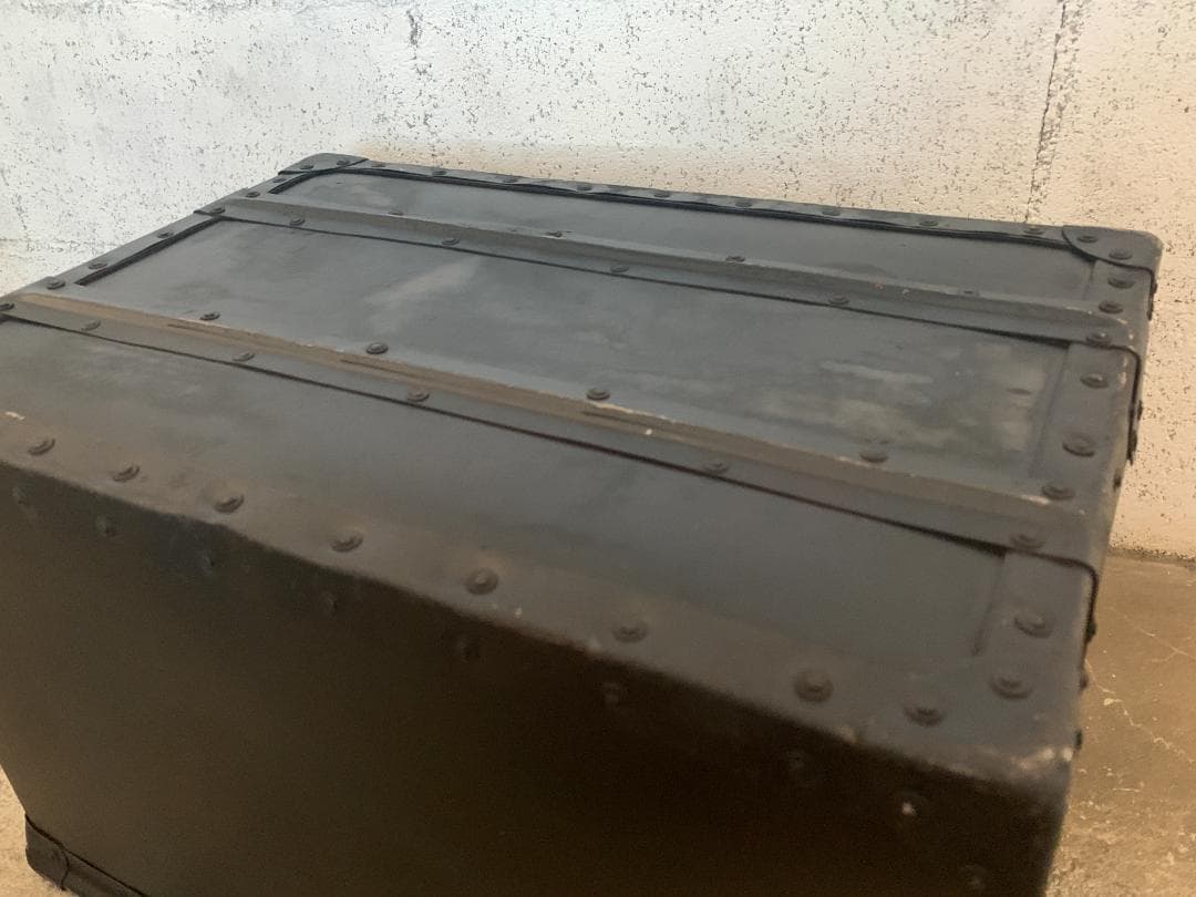 アンティーク ボテ箱 黒　ビンテージ レトロ　インダストリアル ガレージ 古道具