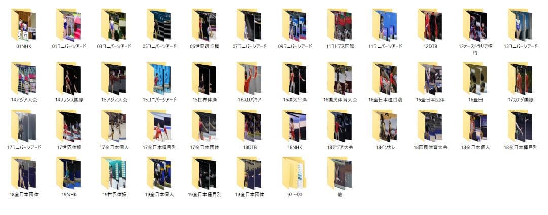 【値下中】97~19年 女子体操画像集(日本選手中心) 48万枚以上