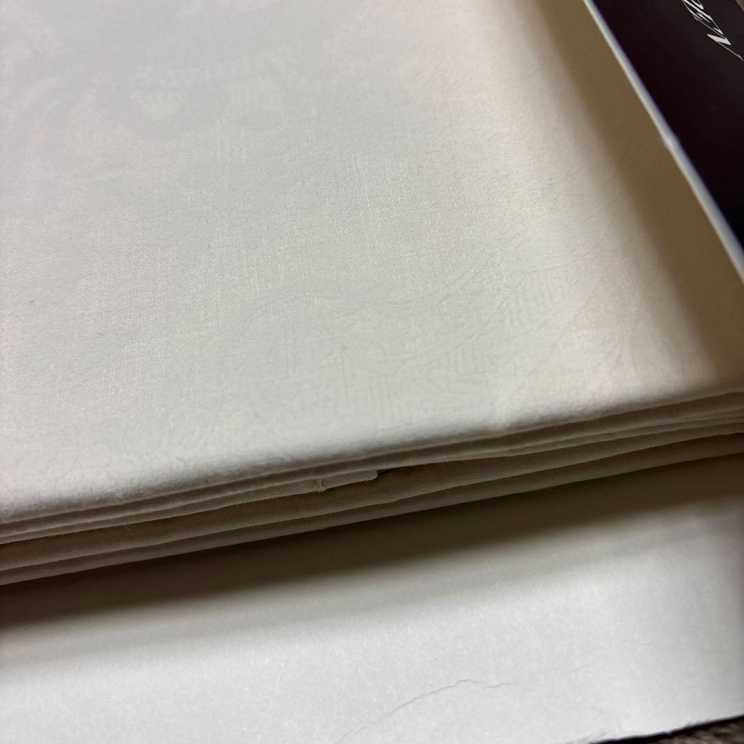 未使用 ラルフローレン フラットシーツ ツイン ベージュ 総柄 USA製