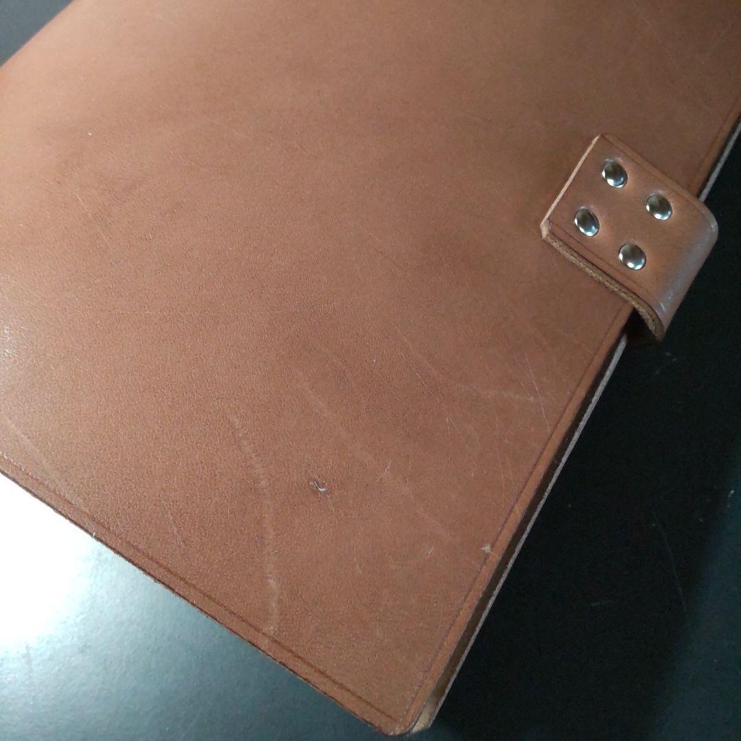 一枚革国産サドルレザー手帳　A5サイズブラウン訳有