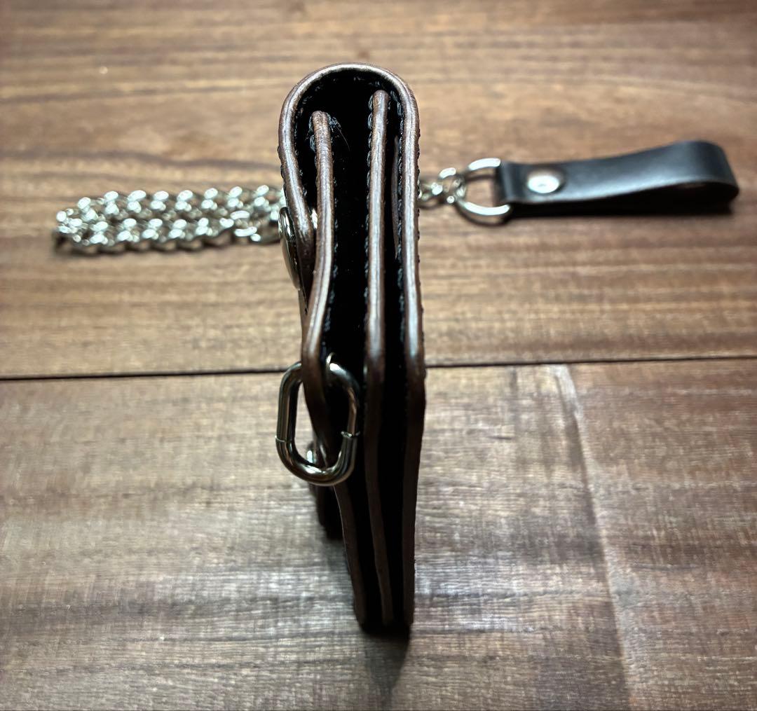 本革馬革ミニトラッカーウォレット