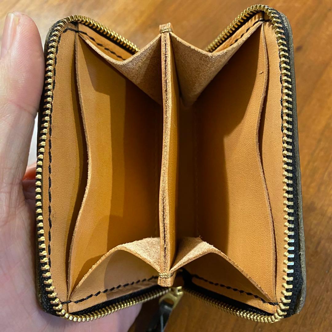 手縫い　ケース　ミニウォレット　迷彩　ラウンドファスナー　新品