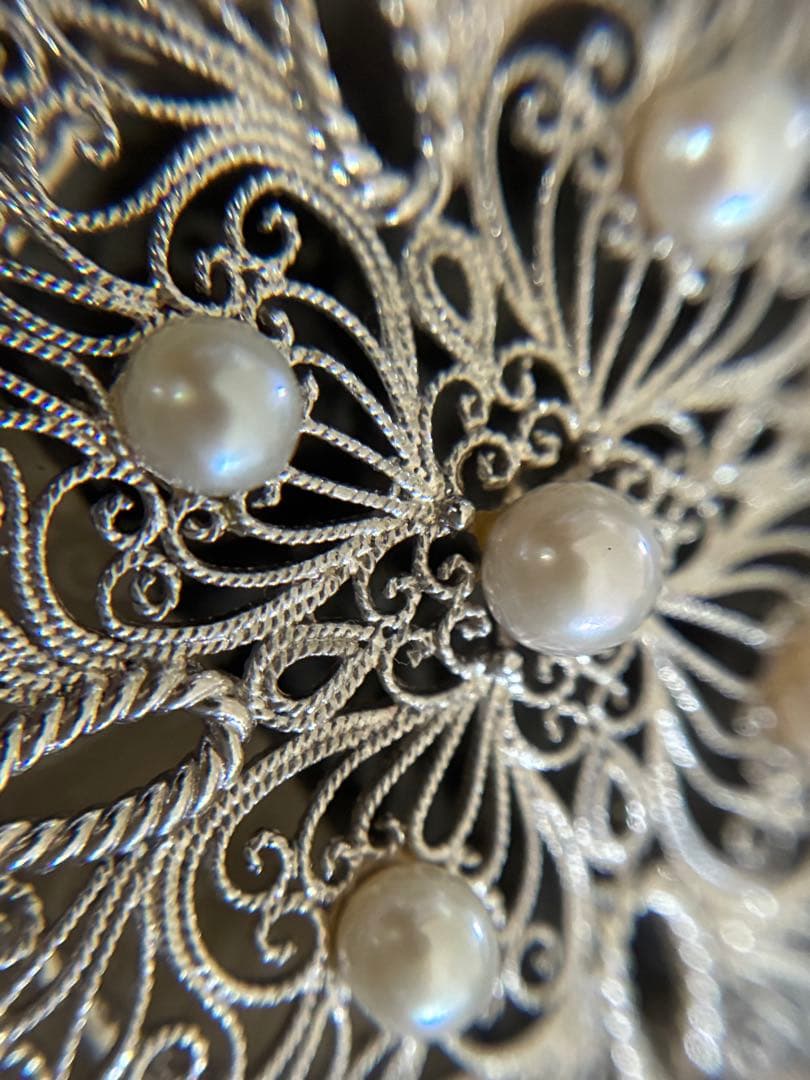 O*)様 SILVER 925 ルーペ　ネックレス　シルバー　パール　花　アコヤ