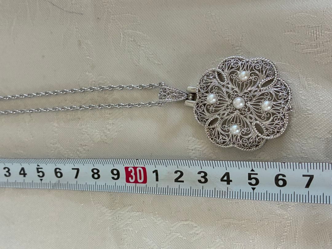 O*)様 SILVER 925 ルーペ　ネックレス　シルバー　パール　花　アコヤ