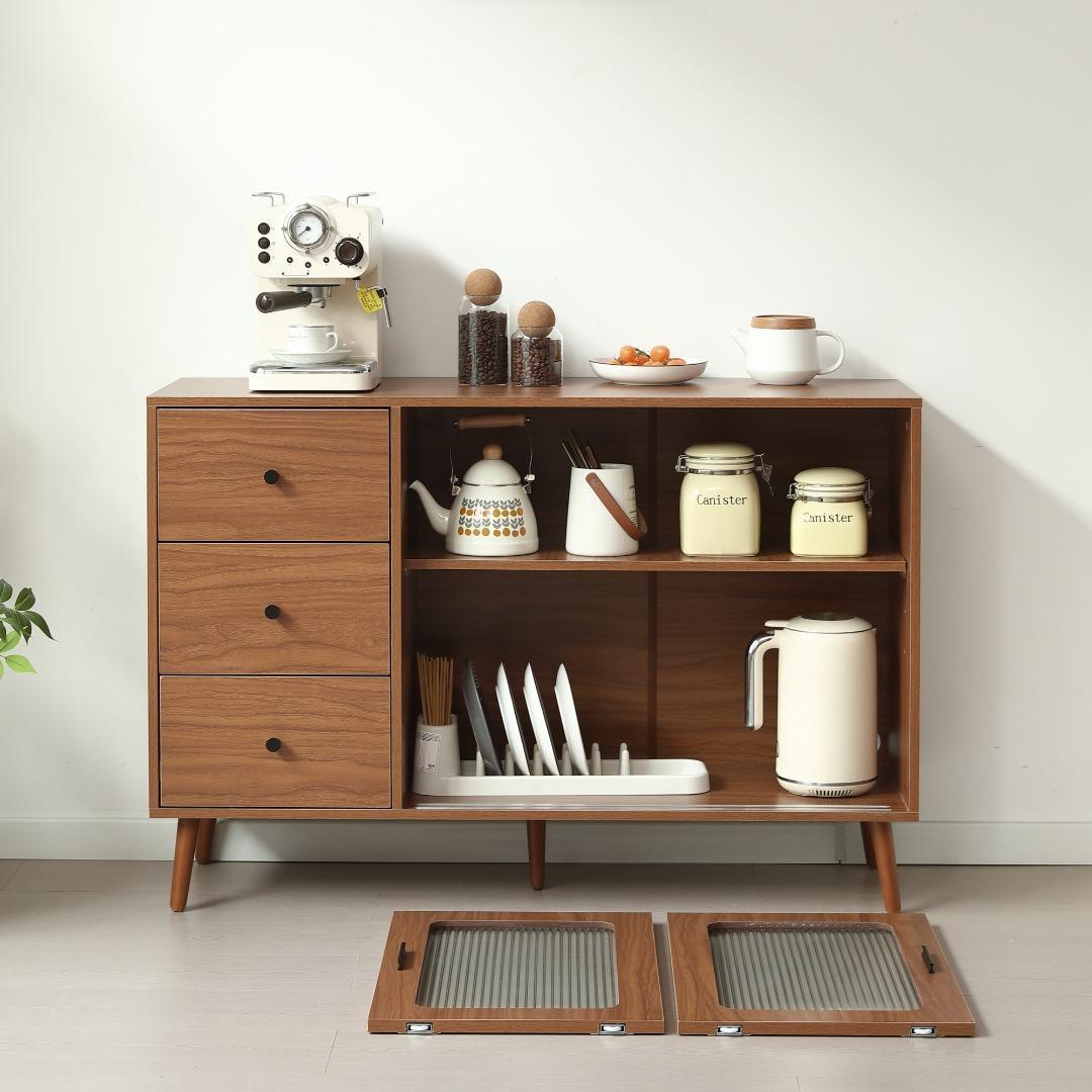 キャビネット サイドボード 食器棚 キッチン収納チェスト タンス 引き戸 大容量