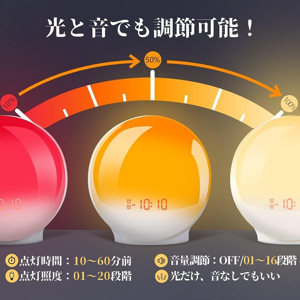 【新品未開封】目覚まし時計 FMラジオ Alexaと連携 日の出シミュレーション