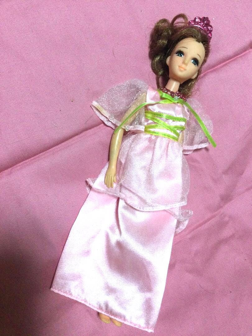 旧タカラ初代リカちゃんママ 美人な織江さん　タカラタグ付きピンクドレス昭和レトロ