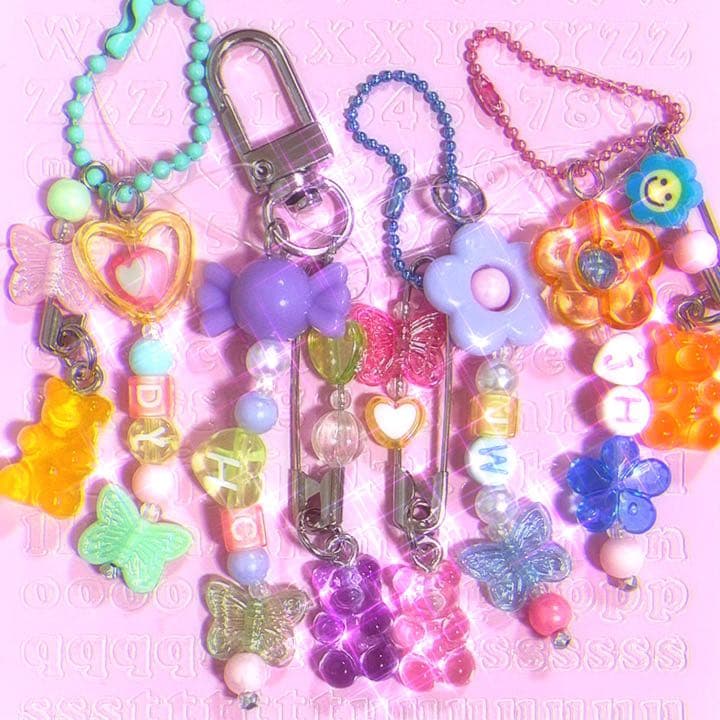 【オーダー メイド♡】ビーズ キーホルダー キーリング ストラップ 韓国