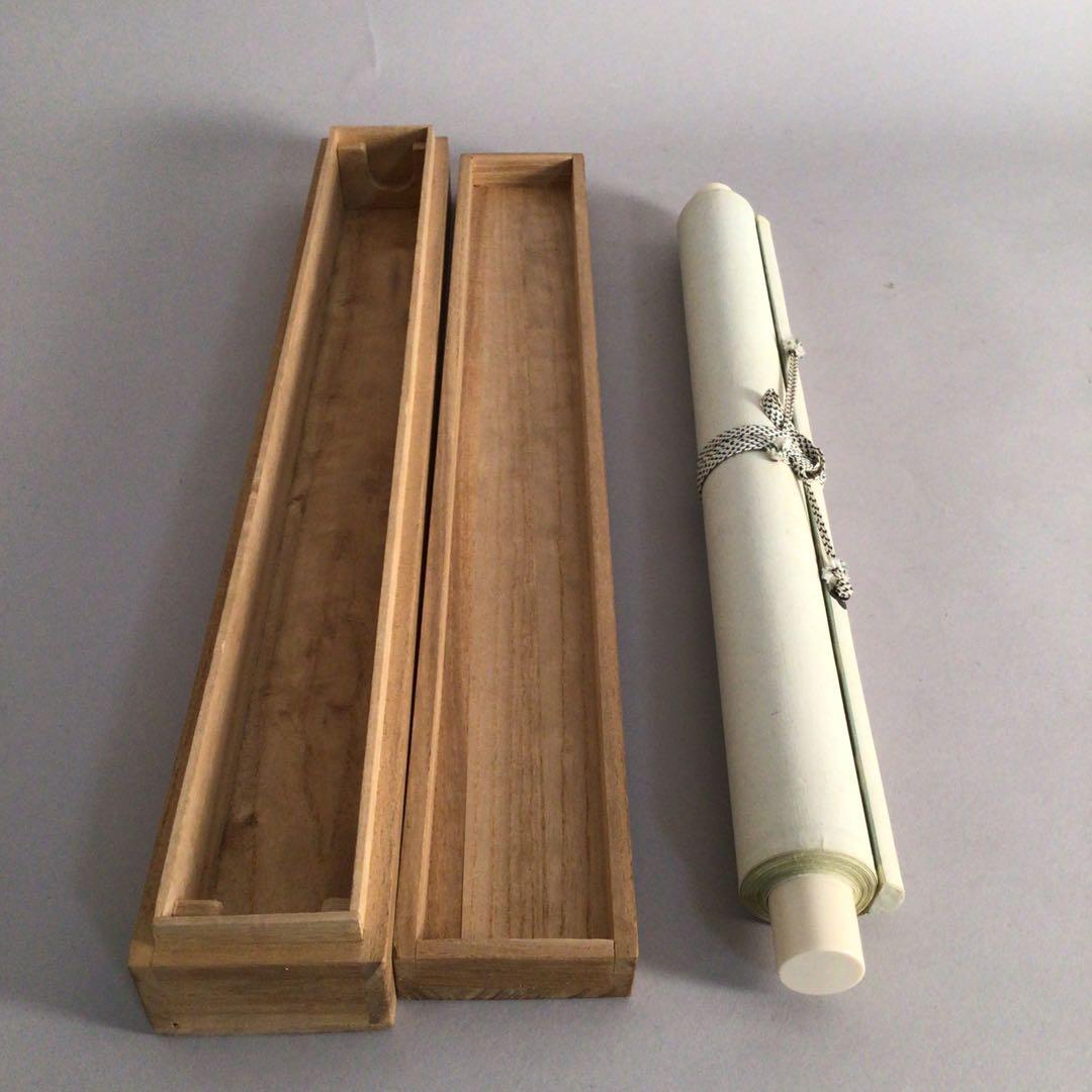 No3423  掛軸　江原畔堂　二行書　紙本　合箱　書画　茶掛　古美術　送料無料