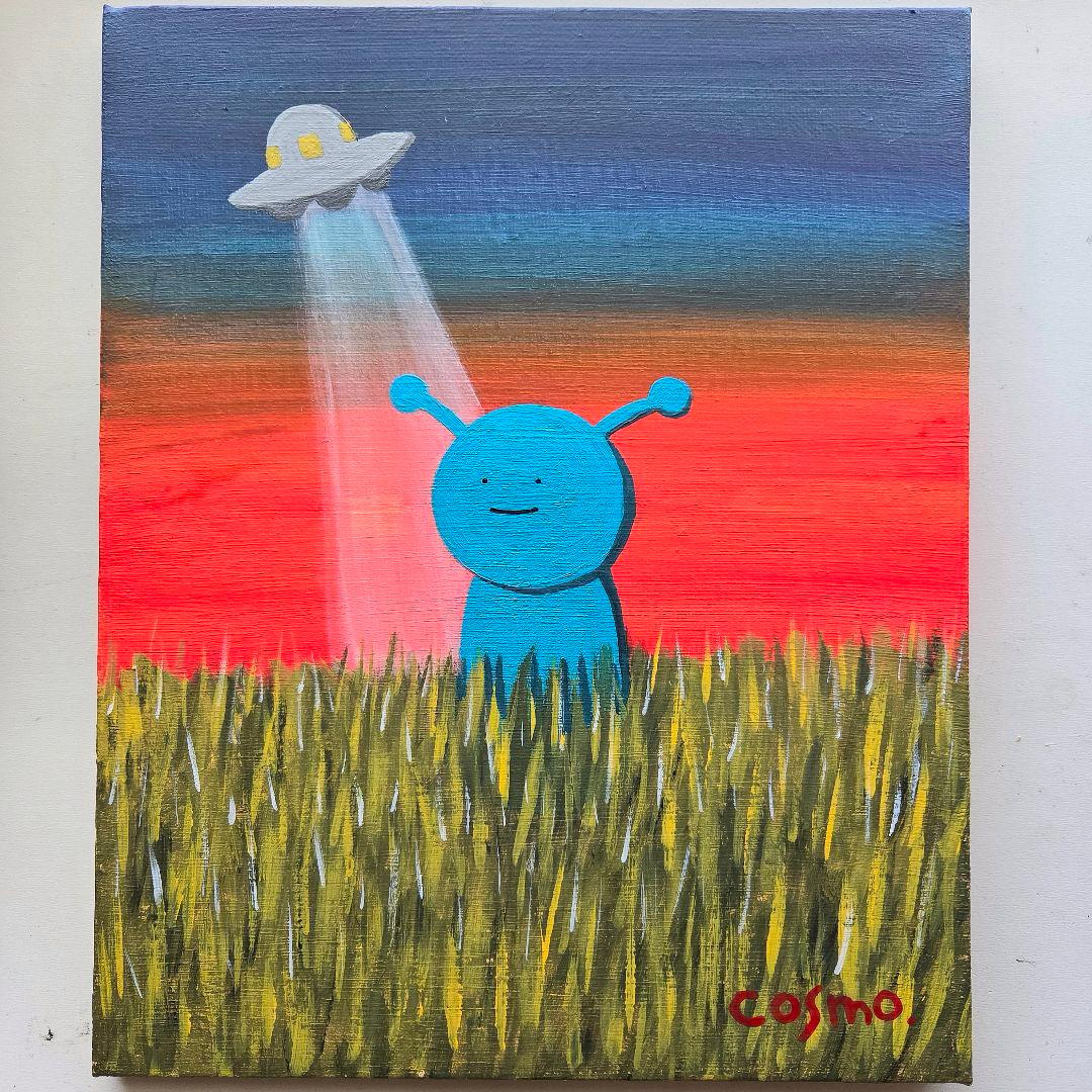 旅のはじまり　(アクリル画/キャンバス画/絵画/宇宙人)