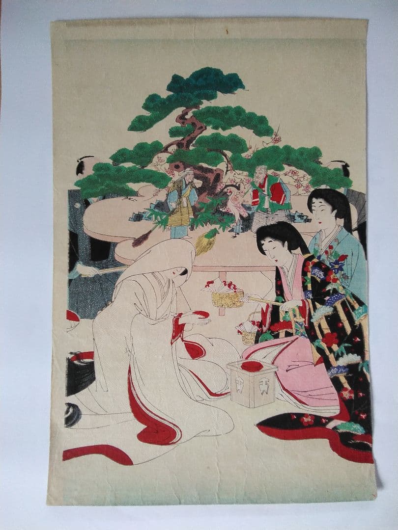 浮世絵　「女礼式略図　婚礼」楊州周延　３枚続