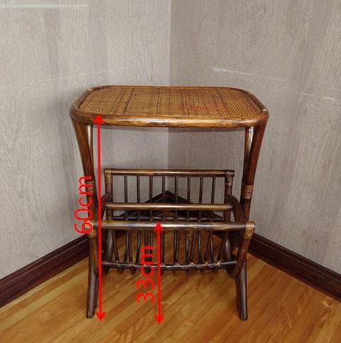 ラタン製マガジンラック ブラウン【匿名配送】