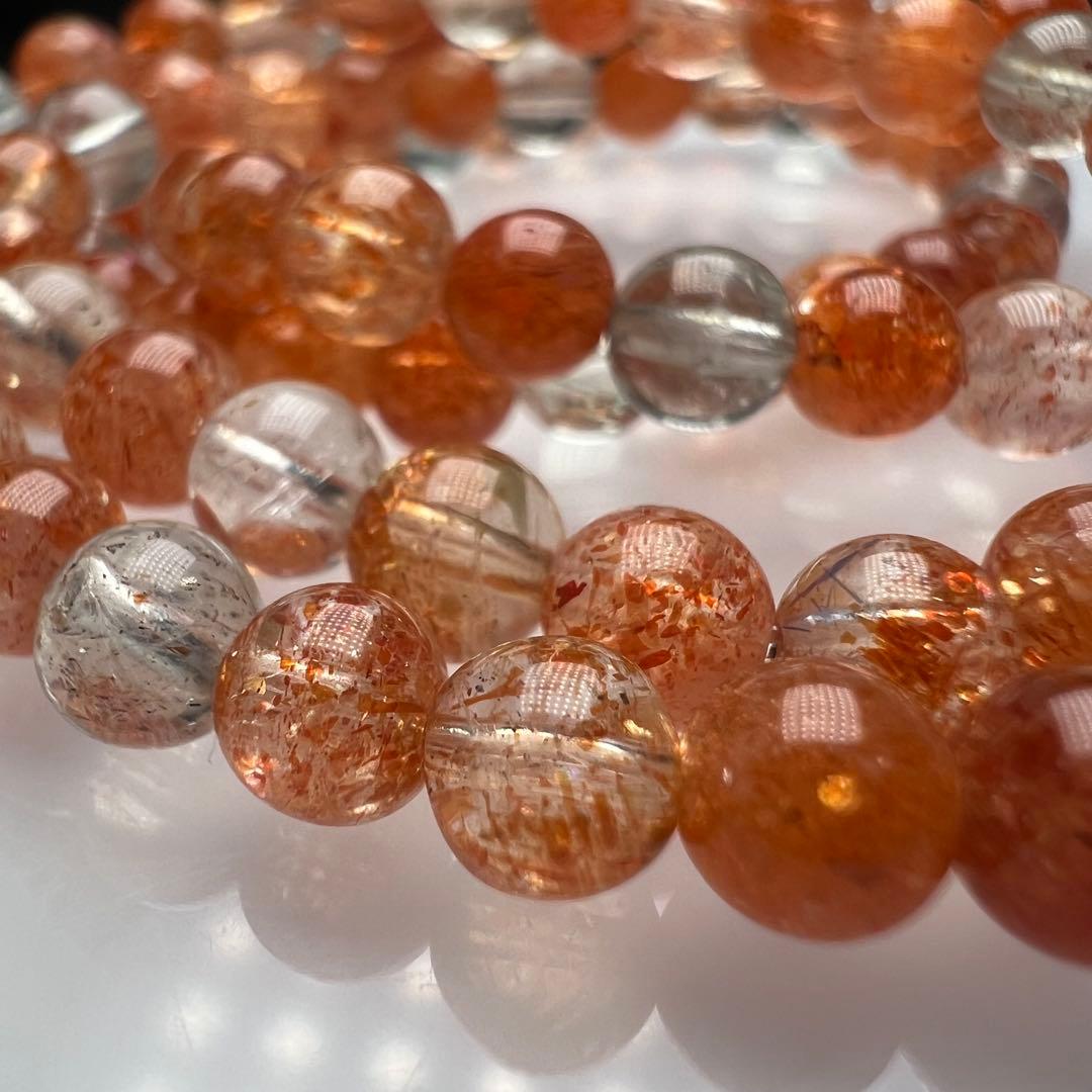 【72145】ハイグレードサンストーン 5mm 54cm 3連巻きブレスレット