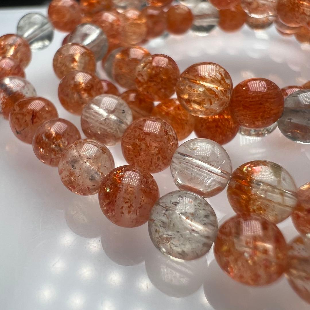 【72145】ハイグレードサンストーン 5mm 54cm 3連巻きブレスレット