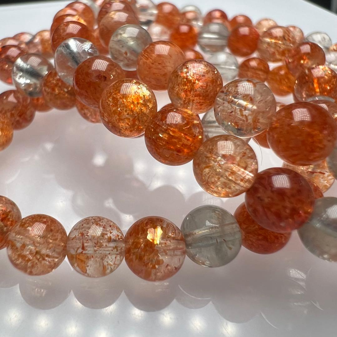 【72145】ハイグレードサンストーン 5mm 54cm 3連巻きブレスレット