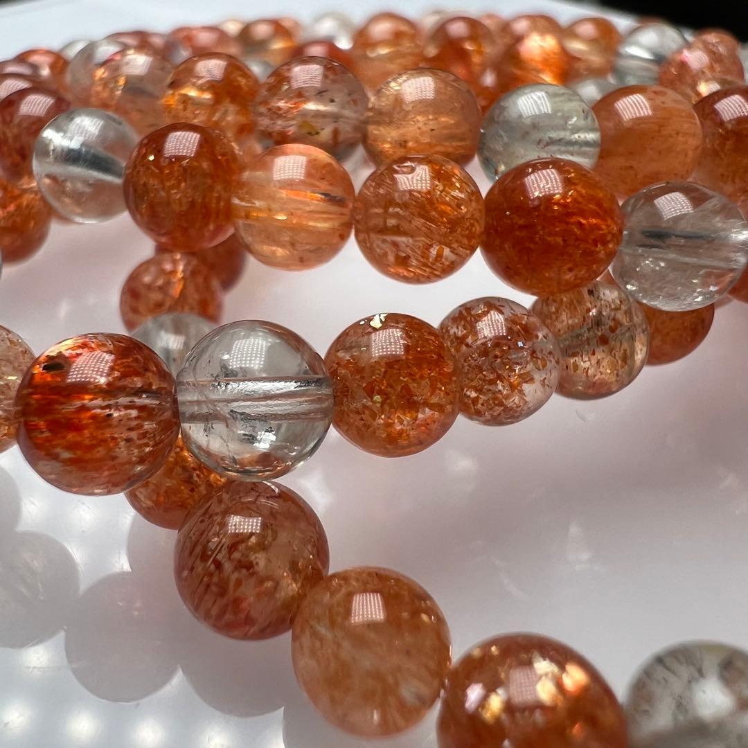 【72145】ハイグレードサンストーン 5mm 54cm 3連巻きブレスレット