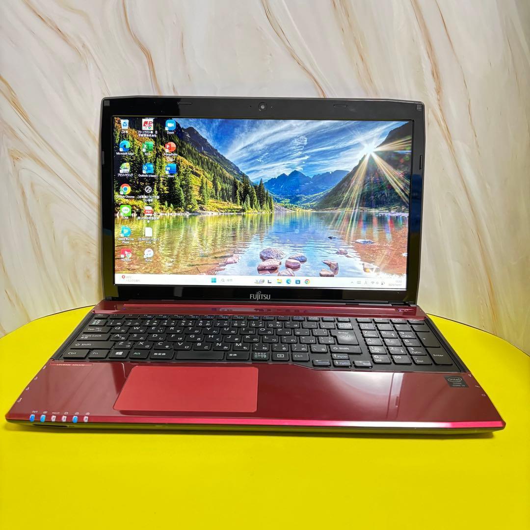 【Office2021付】メモリ8GB！富士通★Win11★爆速SSDノートPC