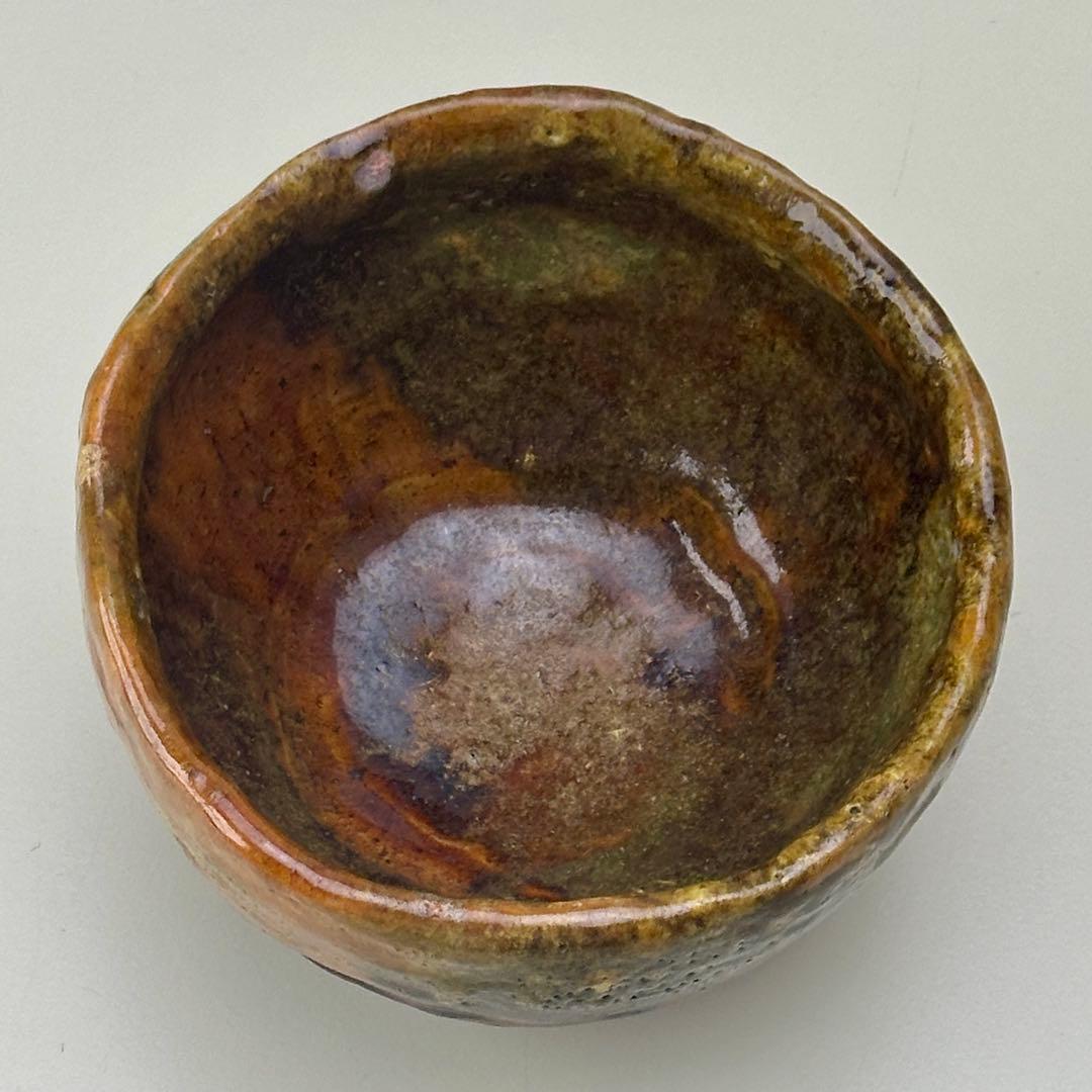 嵯峨焼 楽焼茶碗 時代箱付 茶道具 江戸時代 骨董品 アンティーク
