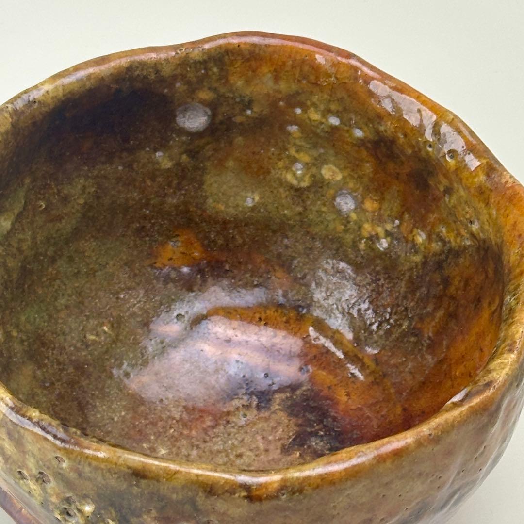 嵯峨焼 楽焼茶碗 時代箱付 茶道具 江戸時代 骨董品 アンティーク