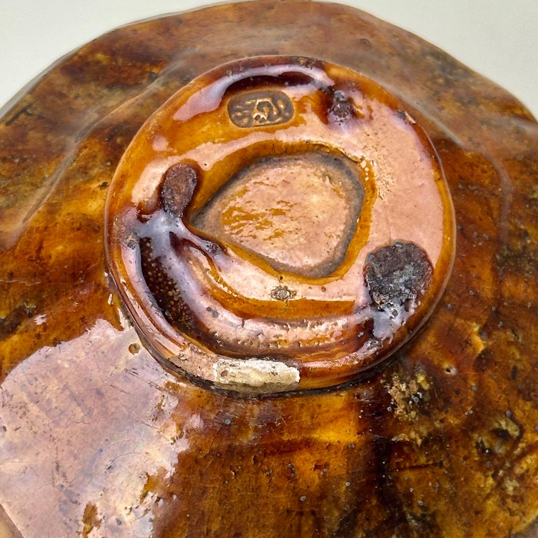 嵯峨焼 楽焼茶碗 時代箱付 茶道具 江戸時代 骨董品 アンティーク