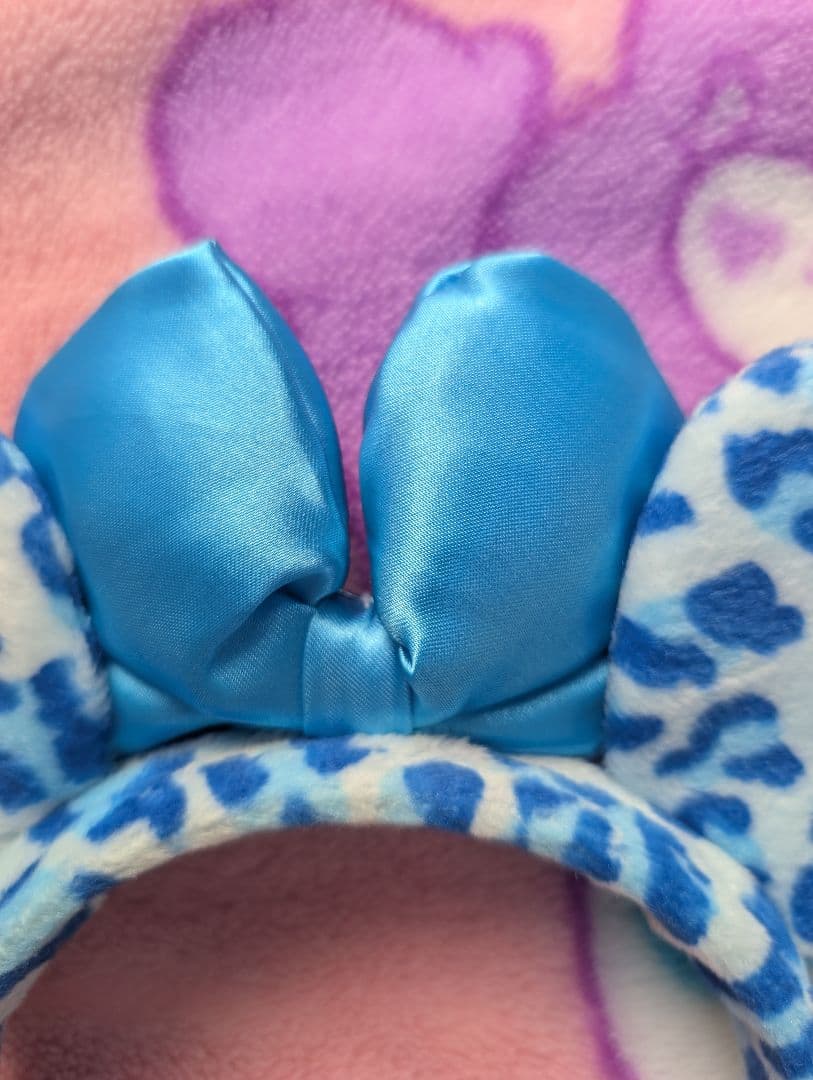 ディズニー　✨️レア✨️　ミニー　水色　ヒョウ柄　リボン　カチューシャ　セット
