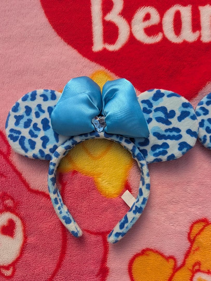 ディズニー　✨️レア✨️　ミニー　水色　ヒョウ柄　リボン　カチューシャ　セット