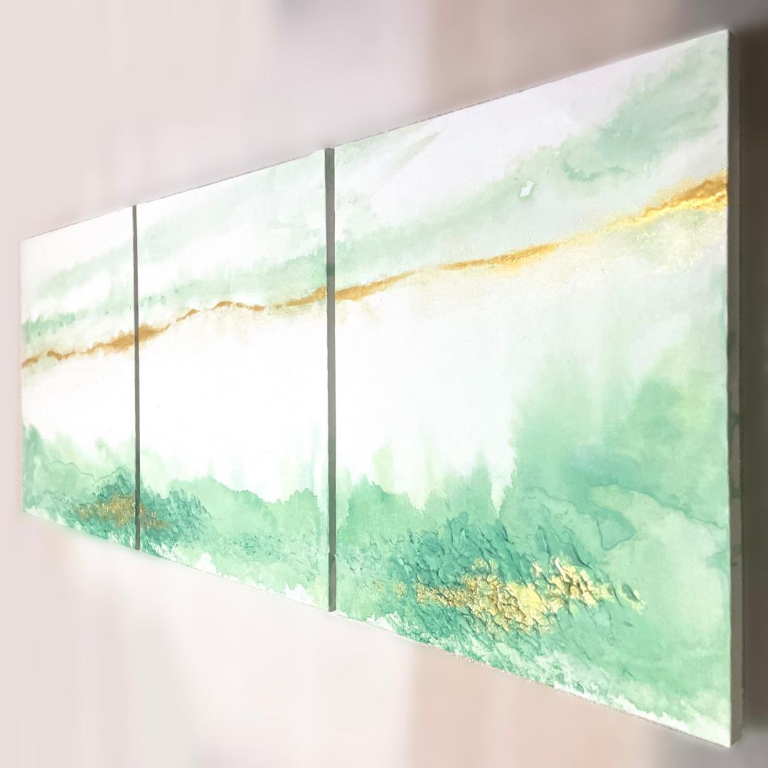 絵画3枚セット　現代アート　ニュアンス　アート　パネル　モダン　インテリア　北欧