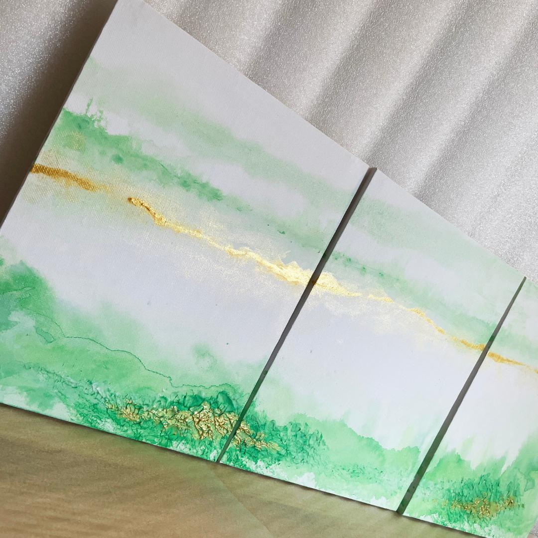 絵画3枚セット　現代アート　ニュアンス　アート　パネル　モダン　インテリア　北欧