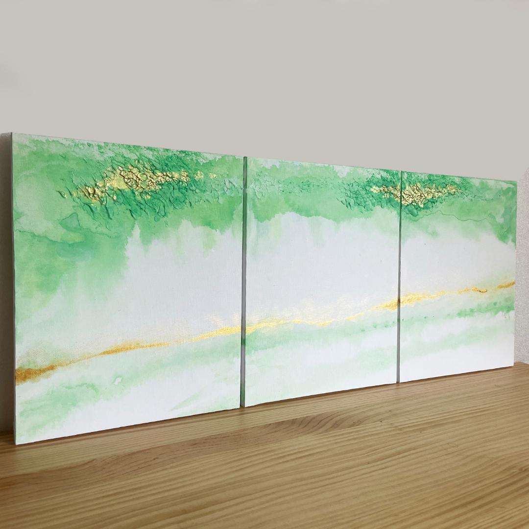 絵画3枚セット　現代アート　ニュアンス　アート　パネル　モダン　インテリア　北欧