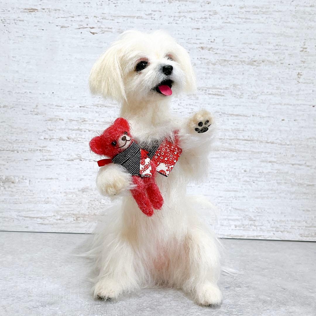 羊毛フェルト 犬 マルチーズ