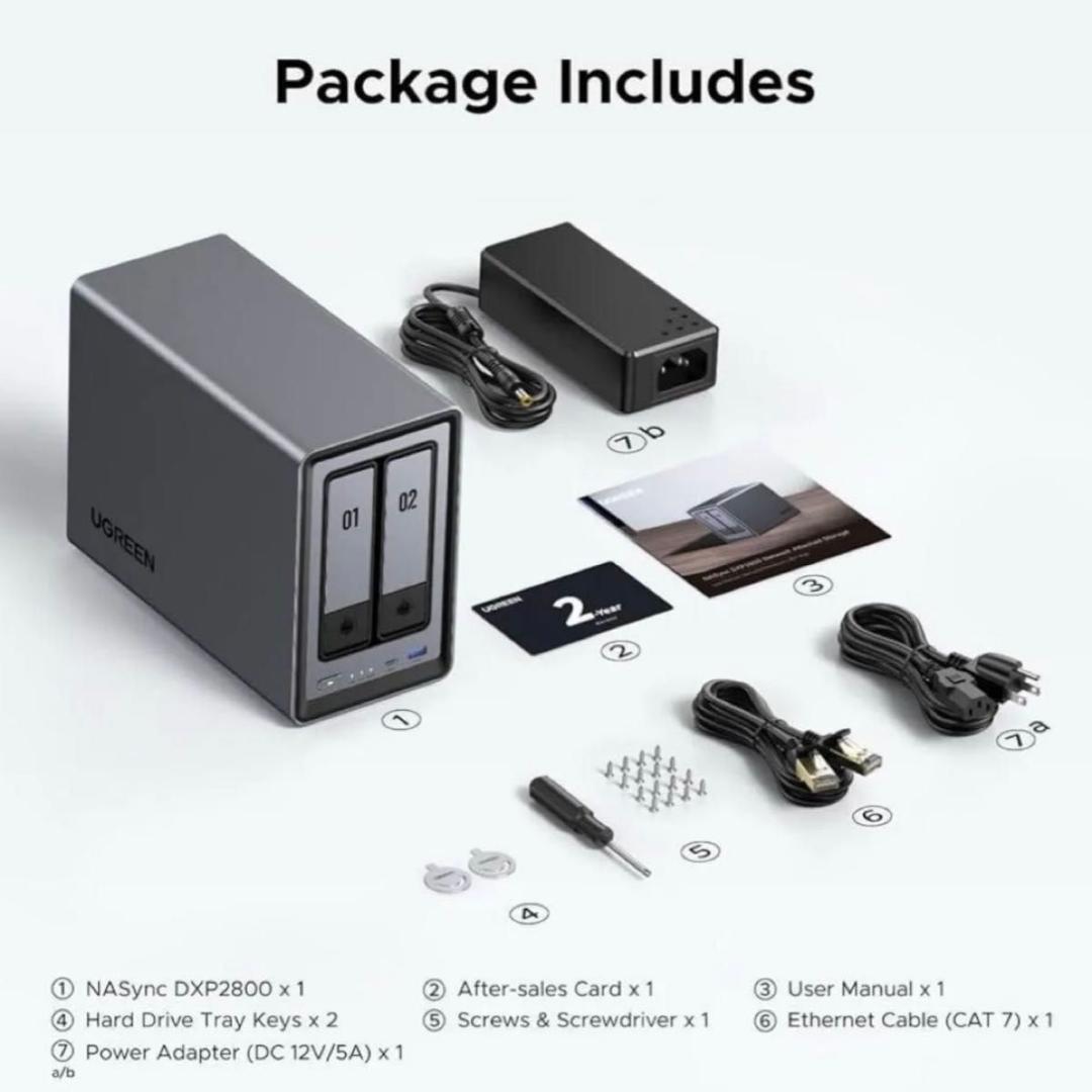 値下【新品未開封】UGREEN 2ベイ NAS DXP2800　保証付