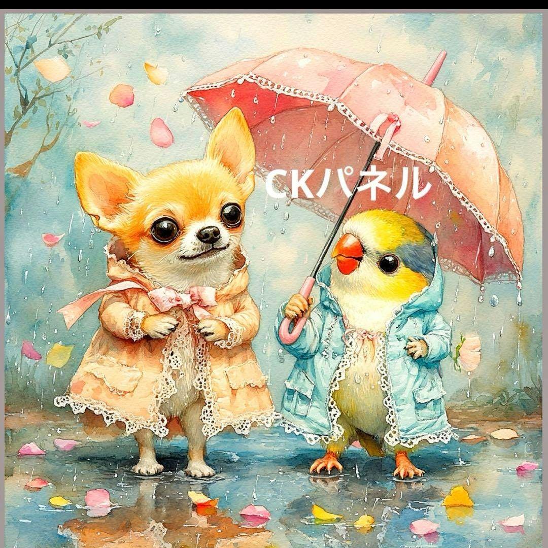 激レア限定10枚チワワとインコパネル生地　ハンドメイド