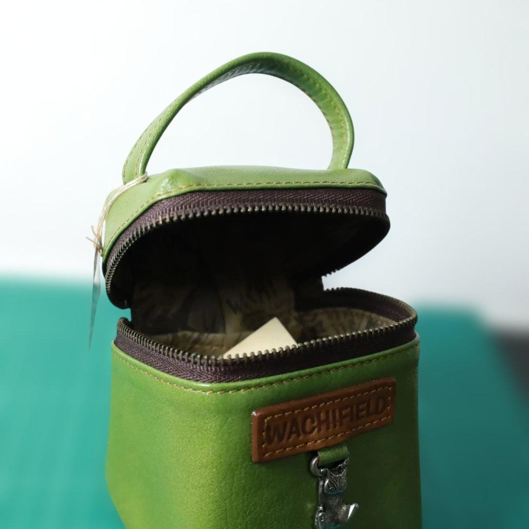 未使用　わちふぃーるど　 グリーン レザーポーチ ペンケースセット