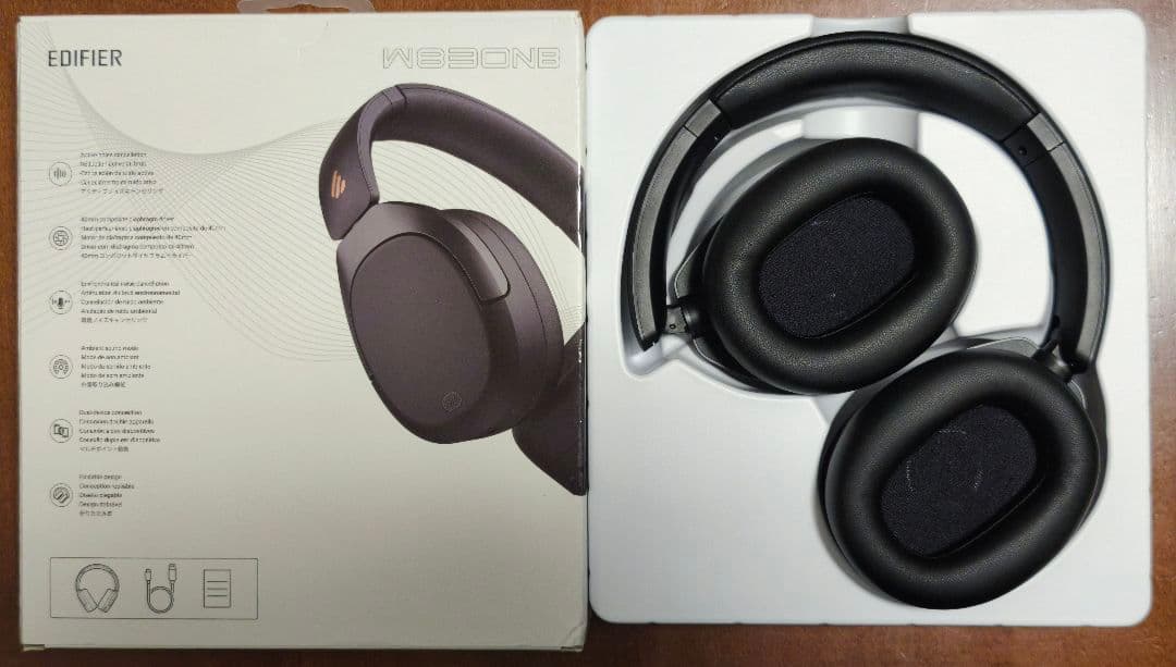 Edifier W830NB ワイヤレスヘッドホン ブラック