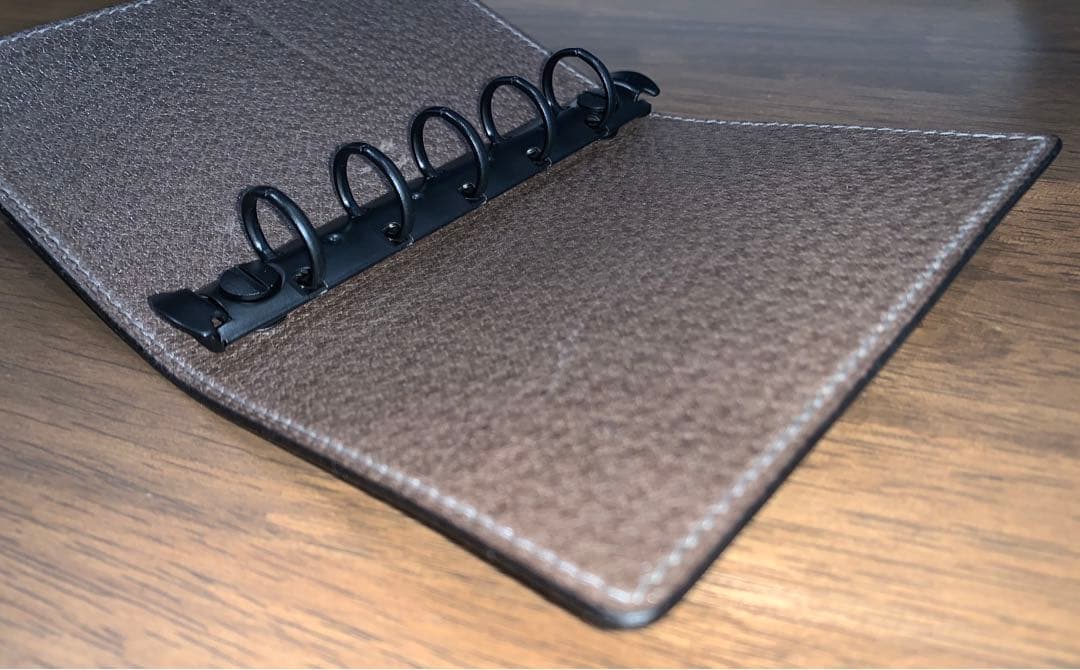 s*k様 ブライドル×モミ豚　M5マイクロ5システム手帳リング15mmブラック