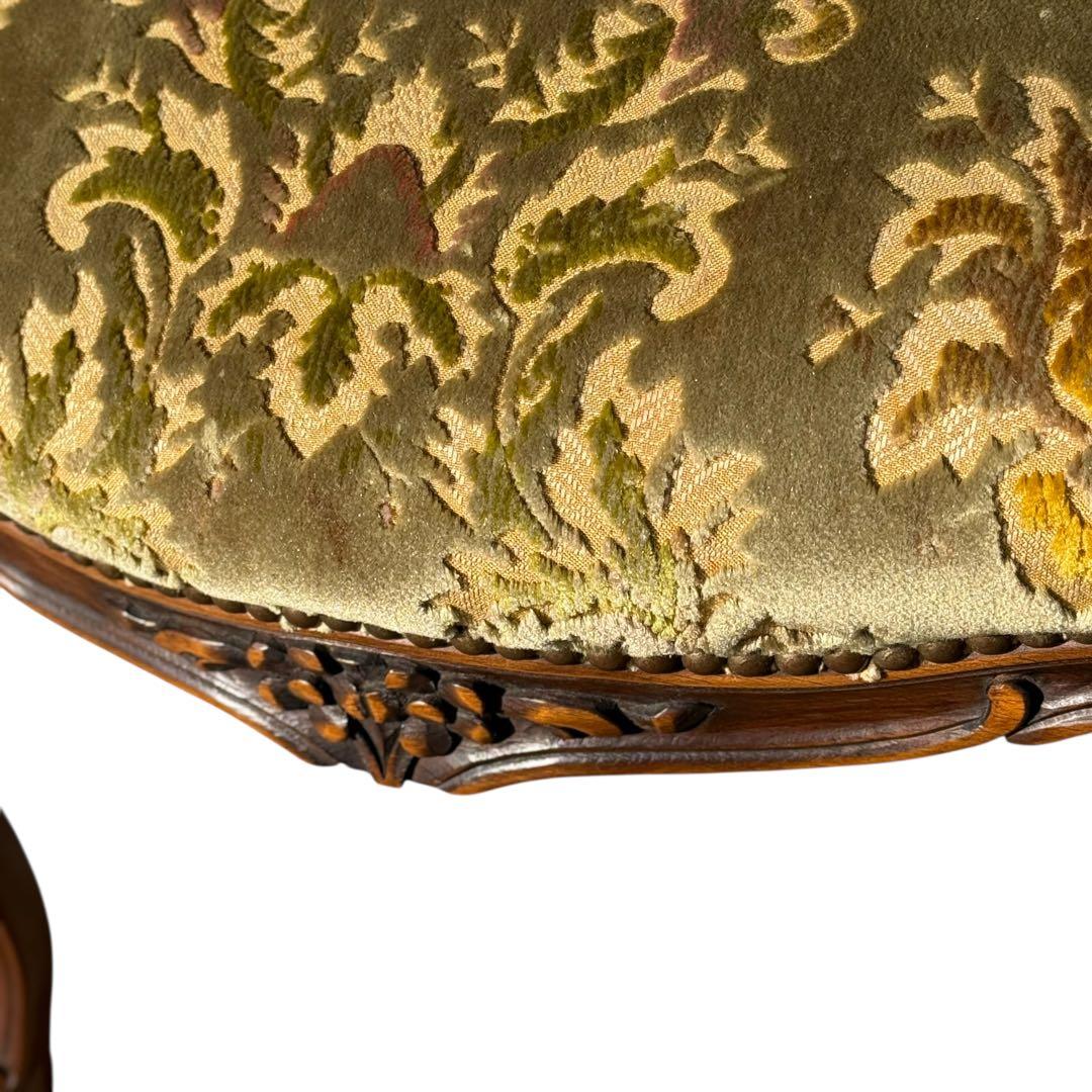 KZ047 【エイジング加工】domani カリモク　金華山 鋲打ちチェア　緑系