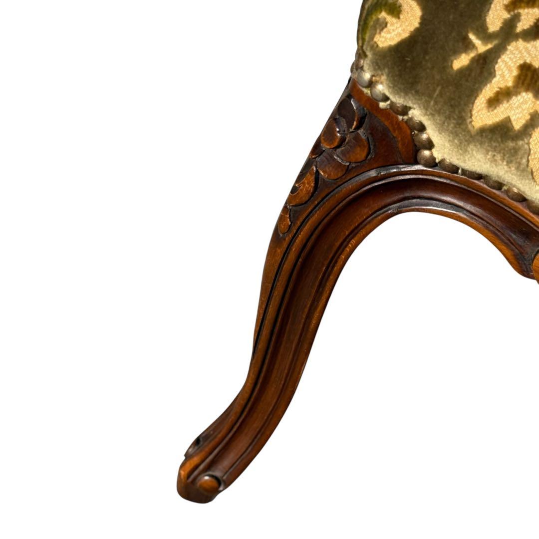 KZ047 【エイジング加工】domani カリモク　金華山 鋲打ちチェア　緑系