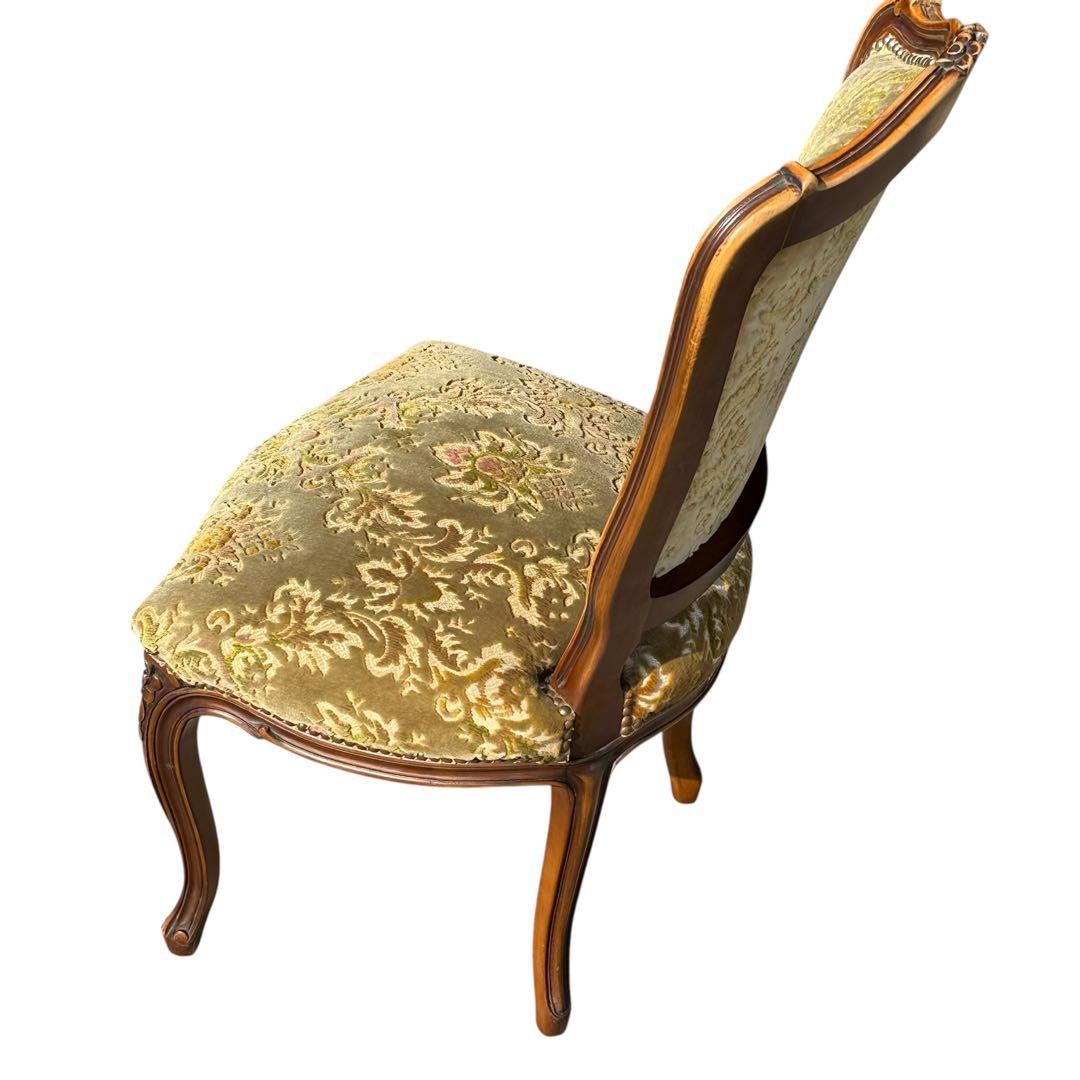 KZ047 【エイジング加工】domani カリモク　金華山 鋲打ちチェア　緑系