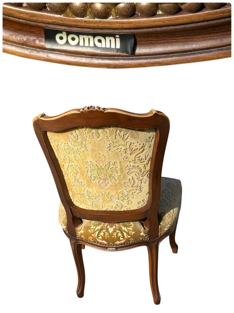 KZ047 【エイジング加工】domani カリモク　金華山 鋲打ちチェア　緑系